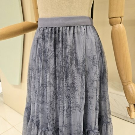 밴딩 나염 샤 스커트