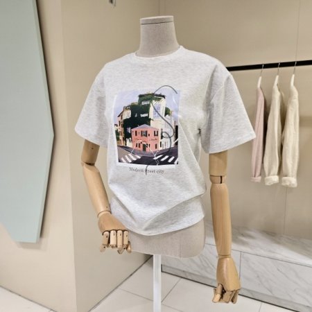 라운드 스트릿 레터링 반팔티셔츠