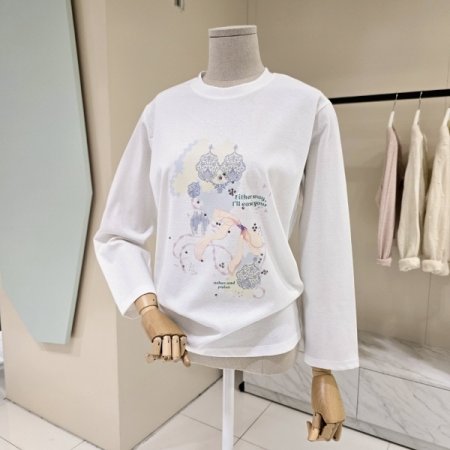 큐빅 레터링 라운드 티셔츠