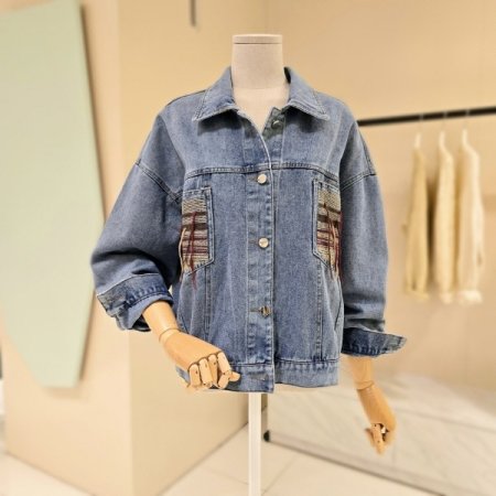 포켓 패치 데님 자켓