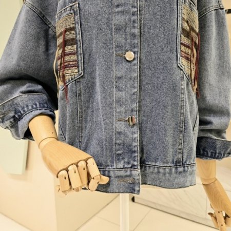 포켓 패치 데님 자켓