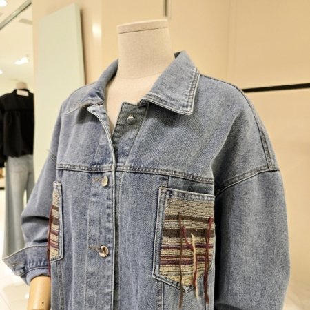 포켓 패치 데님 자켓
