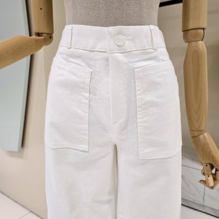 포켓 와이드 밴딩 팬츠