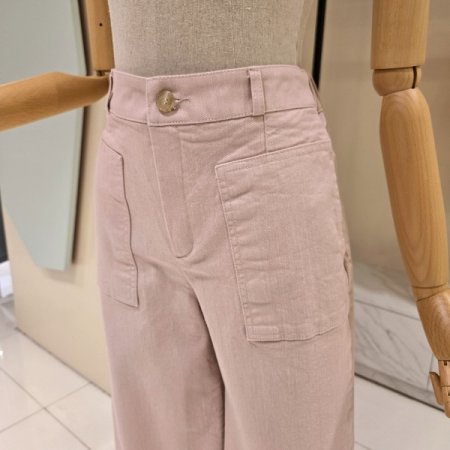 허리밴딩 포켓 와이드 팬츠