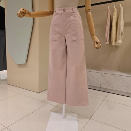 허리밴딩 포켓 와이드 팬츠