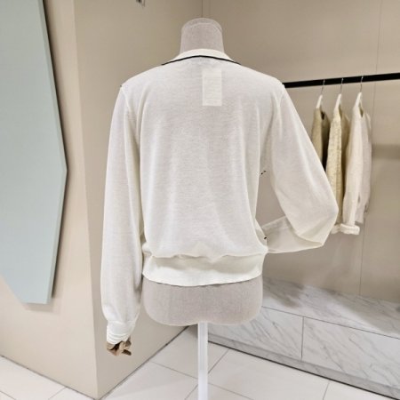 라인배색 라운드 가디건