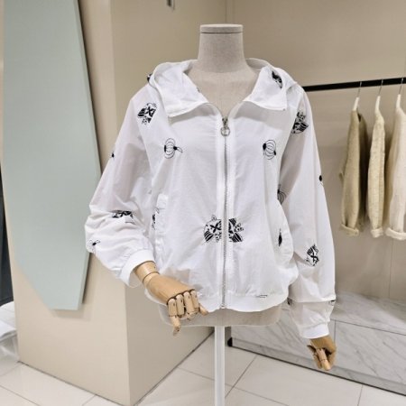 밑단 스트링 프린트 집업점퍼