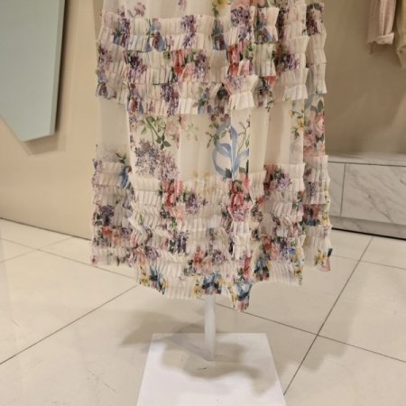 플라워 밴딩 샤 스커트