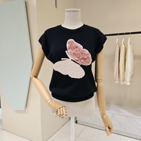 빅나비 캡소매 니트