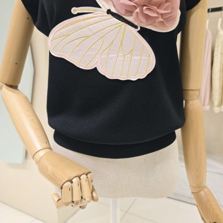 빅나비 캡소매 니트