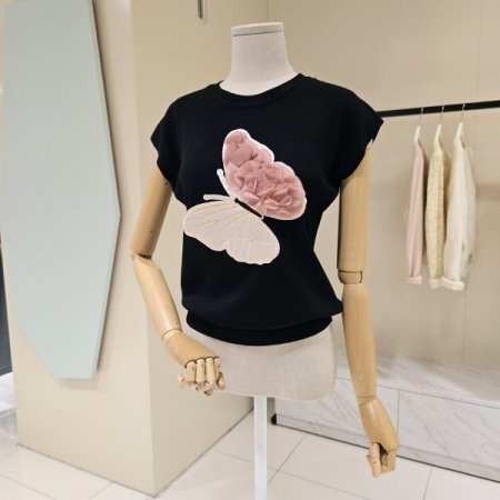 빅나비 캡소매 니트