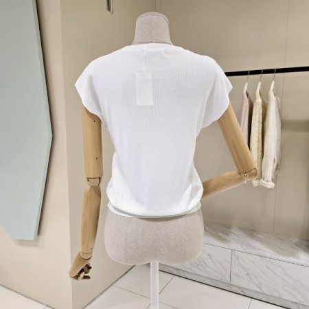 라운드 나비장식 캡소매 니트