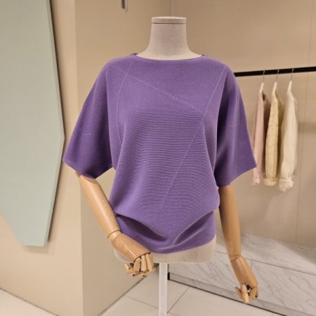 심플 라운드 린넨 니트