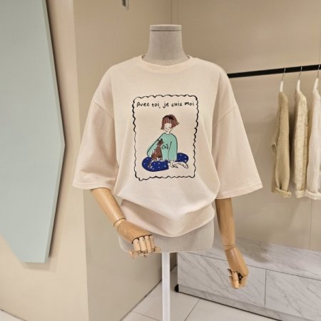 캣 프렌즈 라운드 티셔츠