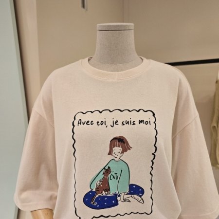 캣 프렌즈 라운드 티셔츠