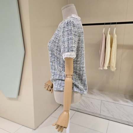 쿠키 트위드 블라우스