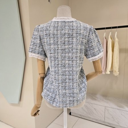 쿠키 트위드 블라우스