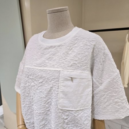 박시핏 스트링 라운드 티셔츠