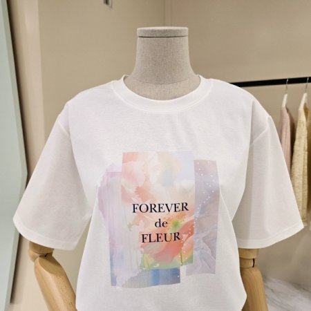 프린팅 라운드 티셔츠