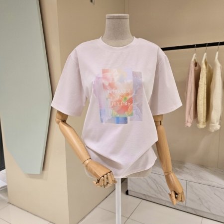 프린팅 라운드 티셔츠