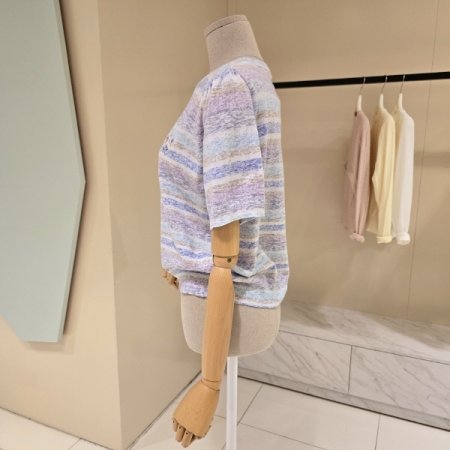 스트라이프 라운드 니트