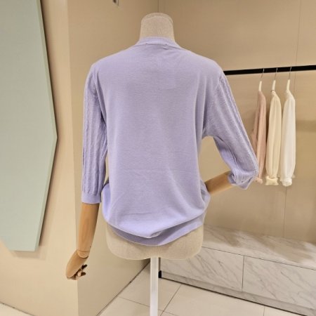 사선 큐빅 라운드 니트