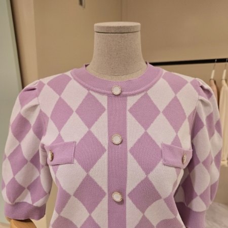 아가일 퍼프소매 니트