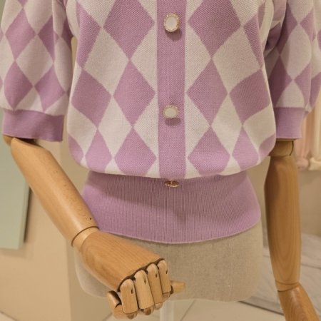 아가일 퍼프소매 니트