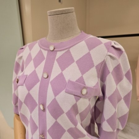 아가일 퍼프소매 니트