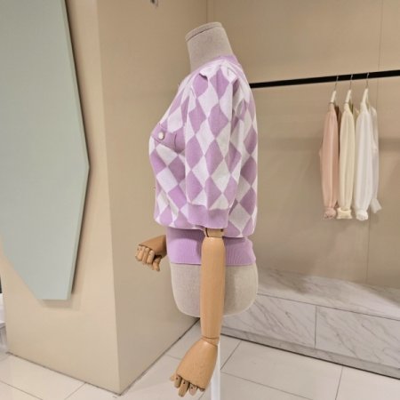 아가일 퍼프소매 니트