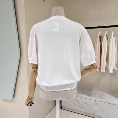 스팽글 라운드 니트 티셔츠