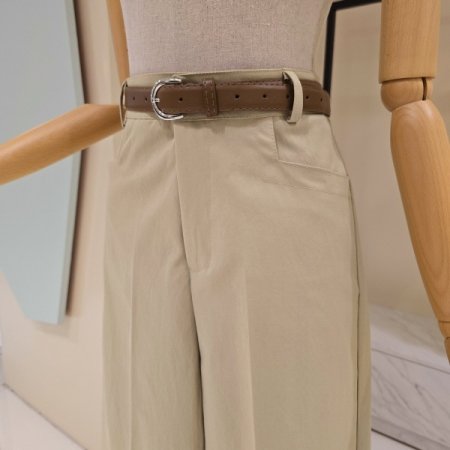 망고 벨트 와이드 팬츠