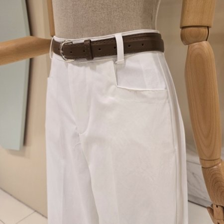 벨트 세트 와이드 면팬츠