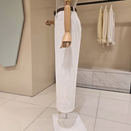 벨트 세트 와이드 면팬츠