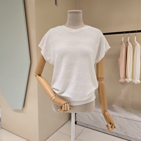 캡소매 라운드 니트