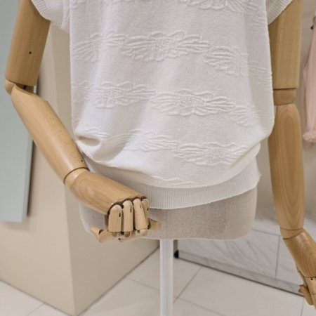 캡소매 라운드 니트