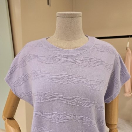 라운드 캡소매 니트