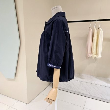 테잎 스트링 셔링 블라우스