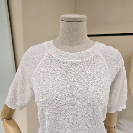 트임 단추 포인트 라운드 니트