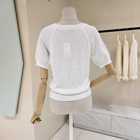 트임 단추 포인트 라운드 니트