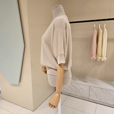 비즈 리본 라운드 니트