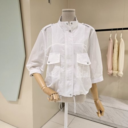 포켓 견장 스트링 썸머 점퍼