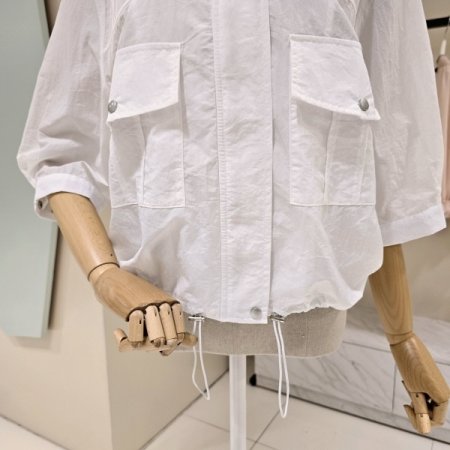 포켓 견장 스트링 썸머 점퍼