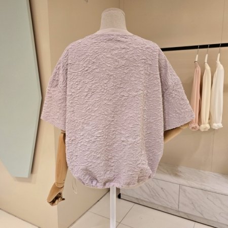 포켓 스트링 박시핏 라운드 티셔츠