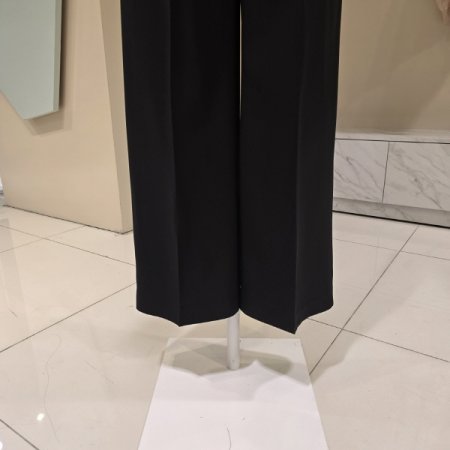 단추 뒷밴딩 세미 와이드 팬츠