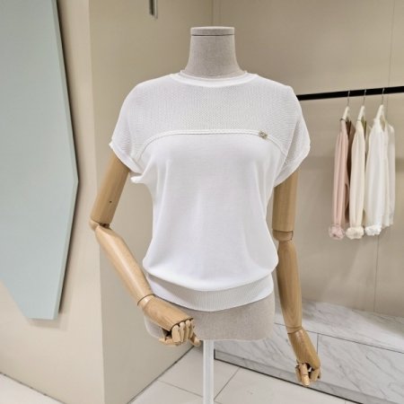 드림 망사넥 라운드 니트