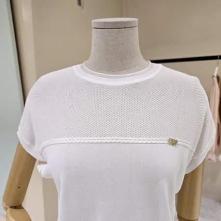 드림 망사넥 라운드 니트