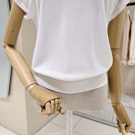 드림 망사넥 라운드 니트