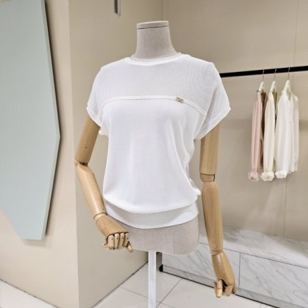 드림 망사넥 라운드 니트