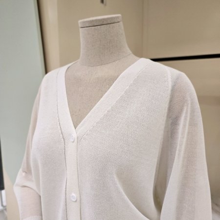 망사 프릴 시스루 브이넥 가디건